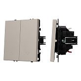 ARL NOBE Выключатель управления шторами 2 кл софт-тач кашемир SWT-MKR2-SFPL-CA (250V, 10A) (Arlight, -)