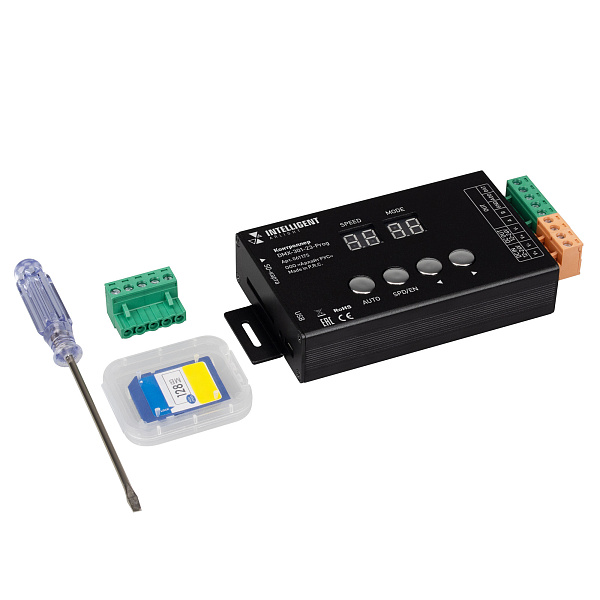 INTELLIGENT ARLIGHT Контроллер DMX-301-23-Prog (5-24V, 10A, SPI 3072 кан., Накладной) (IARL, IP20 Металл, 2 года) Lednikoff
