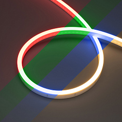 Светодиодная лента герметичная NOVA-SIDE-PU-B84-12x20mm 24V RGB-Warm (15 W/m, IP68, 5m, wire x2) (Arlight, Полиуретан)