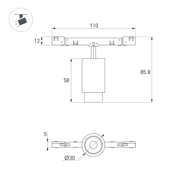 Светильник MAG-MICROCOSM-SPOT-ZOOM-R30-2W Warm3000 (WH, 15-45 deg, 24V) (Arlight, IP20 Металл, 5 лет)
