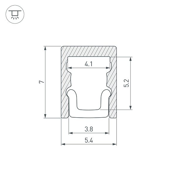 Профиль ARH-MICRO-0507-2000 ANOD (Arlight, Алюминий) Lednikoff