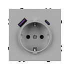 Механизм розетки с USB зарядкой SCT-NOBE-MUAC-SFPL-IS (230V, 16A) (Arlight, Никель) Lednikoff