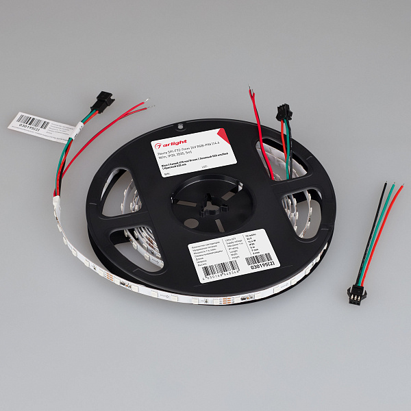 Светодиодная лента SPI-F72-7mm 24V RGB-PX6 (14.4 W/m, IP20, 3535, 5m) (Arlight, Открытый, IP20) Lednikoff