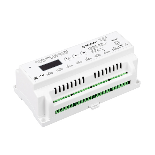 INTELLIGENT ARLIGHT Релейный модуль SMART-SWITCH-708-82-D2-DIN (230V, 8x10A, DALI, DMX512) (IARL, IP20 Пластик, 5 лет) Lednikoff