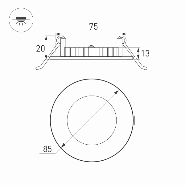 Светильник DL-85M-4W Day White (Arlight, IP40 Металл, 3 года) Lednikoff