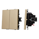 ARL NOBE Выключатель перекрёстный 2 кл софт-тач золотой песок SWT-MKX2-SFPL-GD (250V, 10A) (Arlight, -)