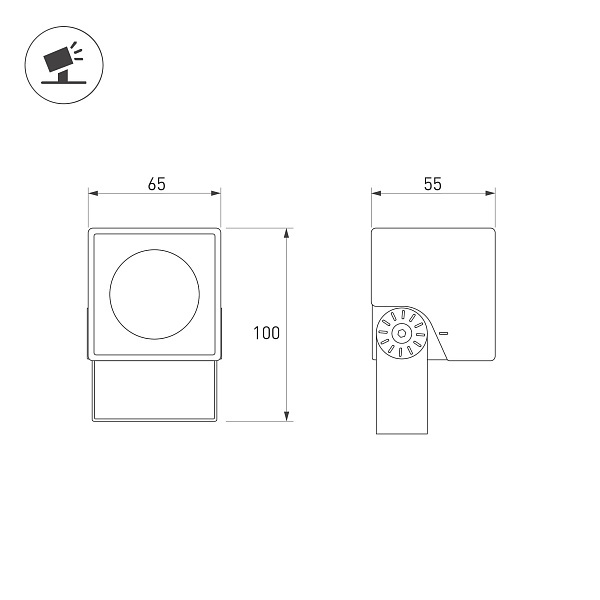 Светильник ALT-BLOCK-S65x65-5W Warm3000 (GR, 60 deg, 230V) (Arlight, IP66 Металл, 3 года) Lednikoff