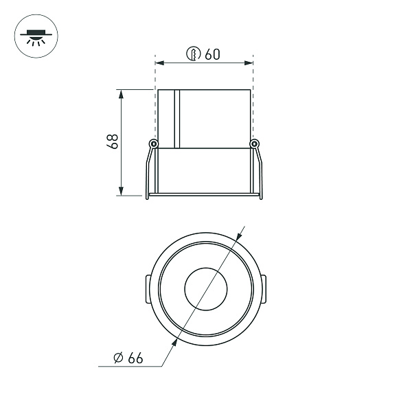 Светильник MS-ATLAS-BUILT-R66-15W Warm3000 (BK-BK, 35 deg, 230V) (Arlight, IP20 Металл, 5 лет) Lednikoff