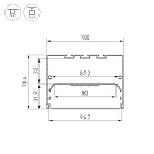 Профиль POWER-W100H70-2000 BLACK (Arlight, Алюминий) Lednikoff