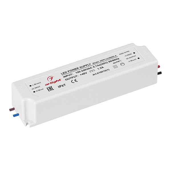 Блок питания ARPV-LV48060-A (48V, 1.3A, 60W) (Arlight, IP67 Пластик, 3 года) Lednikoff