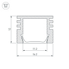 Профиль PDS-S-2000 ANOD Black RAL9005 (Arlight, Алюминий) Lednikoff