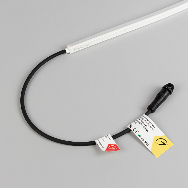 Светодиодная лента герметичная WAVE-TOP-PU-A144-10x10mm 24V Day4000 (5 W/m, IP68, 3m, wire x1) (Arlight, Вывод боковой, 3 года)