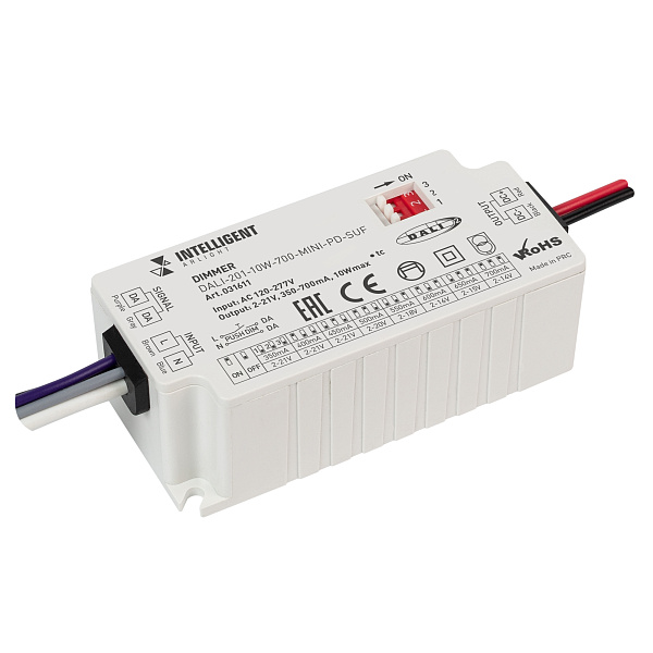 INTELLIGENT ARLIGHT Диммер DALI-201-10W-700-MINI-PD-SUF (230V, 350-700mА) (IARL, IP20 Пластик, 5 лет) Lednikoff