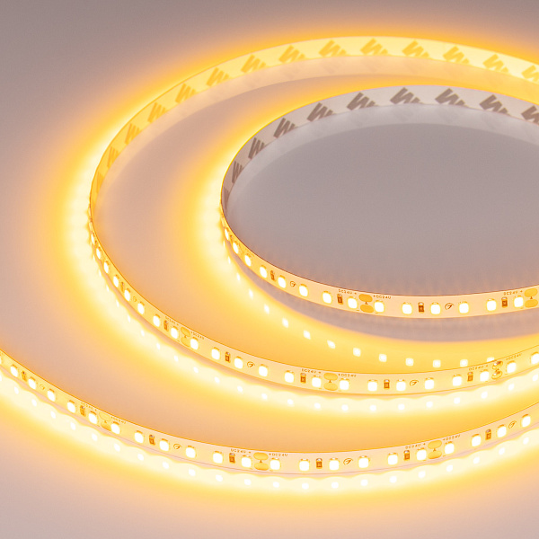 Светодиодная лента RT-A120-8mm 24V Gold (9.6 W/m, IP20, 2835, 5m) (Arlight, -) Lednikoff