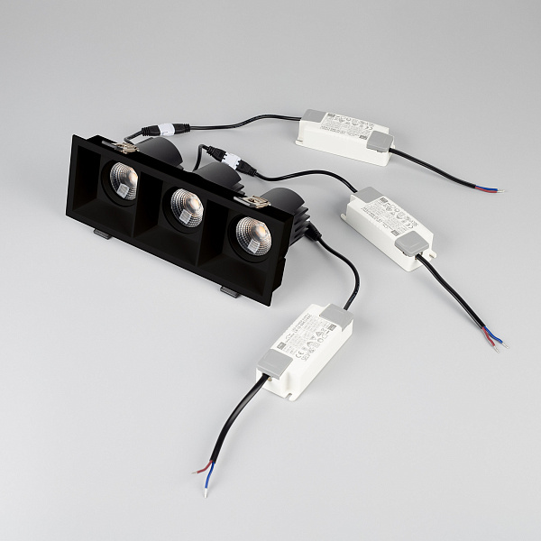 Светильник MS-FLOW-BUILT-S230x85-3x12W Warm3000 (BK, 15 deg, 230V) (Arlight, IP20 Металл, 5 лет) Lednikoff