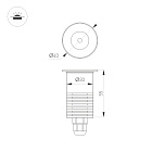 Светильник ART-GROUND-R40-3W Warm3000 (SL, 36 deg, 24V) (Arlight, IP67 Металл, 3 года) Lednikoff