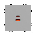 ARL NOBE USB Розетка тип A+C софт-тач никель SCT-MUAC-SFPL-FC-IS (65W, QC3) (Arlight, -) Lednikoff