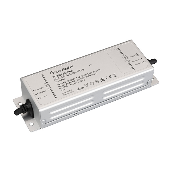 Блок питания ARPJ-LG-565600-PFC-B (200W, 25-56V, 2.6-5.6A) (Arlight, IP67 Металл, 5 лет) Lednikoff