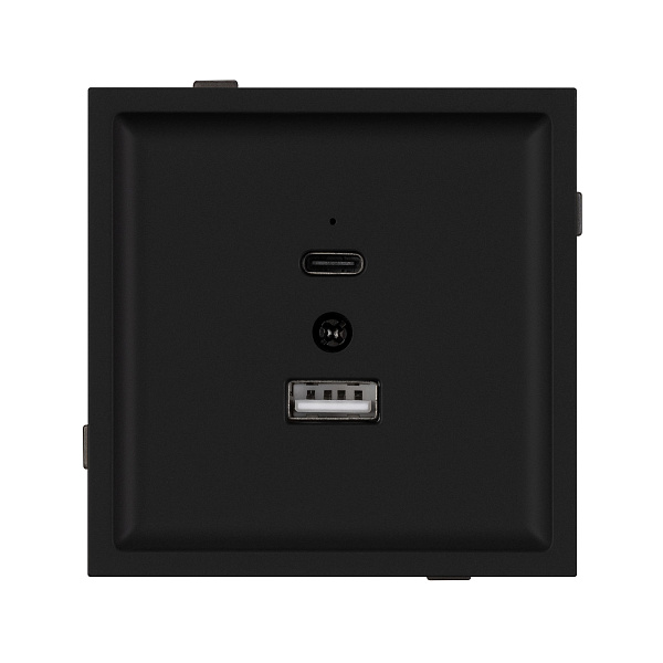 Механизм USB розетки SCT-TENDO-MUAC-SFPL-BK (5V, 3A, QC3) (Arlight, Матовый черный) Lednikoff
