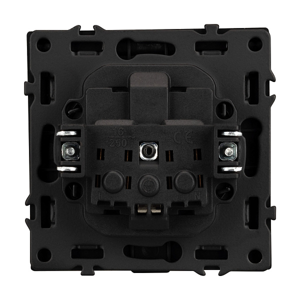 Механизм розетки влагозащищённый SCT-NOBE-MCP-SFPL-BK (230V, 16A) (Arlight, Черный оникс) Lednikoff