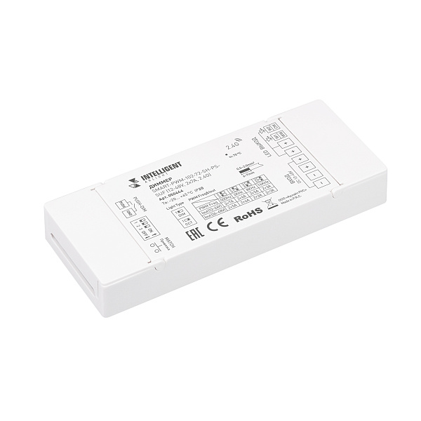 INTELLIGENT ARLIGHT Диммер SMART-PWM-102-72-SH-PS-SUF (12-48V, 2x7A, 2.4G) (IARL, IP20 Пластик, 5 лет) Lednikoff