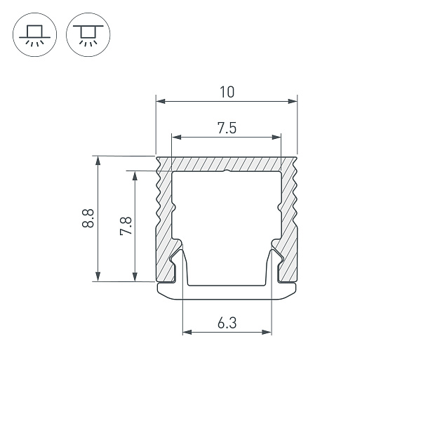 Профиль SL-MINI-10-2000 BLACK (Arlight, Алюминий) Lednikoff