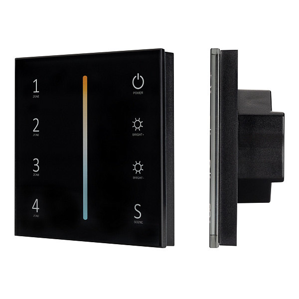 Панель Sens SMART-P43-MIX Black (230V, 4 зоны, 2.4G) (Arlight, IP20 Пластик, 5 лет) Lednikoff