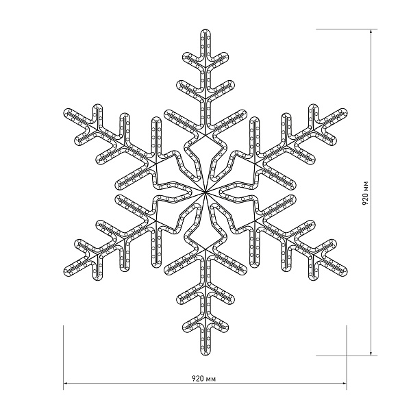 Фигура светодиодная ARD-SNOWFLAKE-M3-920x920-432LED White (230V, 27W) (Ardecoled, IP65) Lednikoff