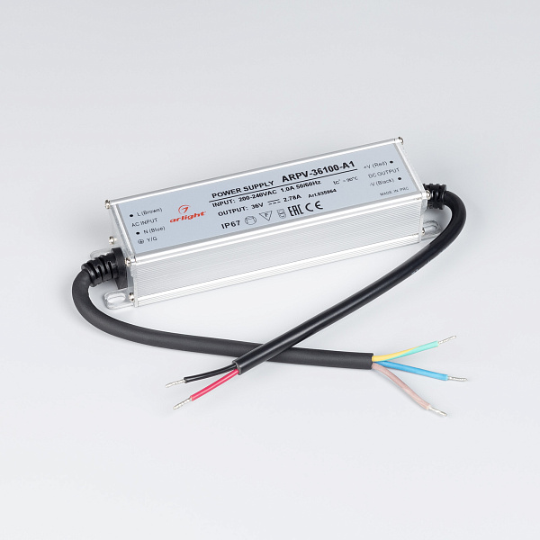 Блок питания ARPV-36100-A1 (36V, 2.78A, 100W) (Arlight, IP67 Металл, 3 года) Lednikoff