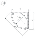 Профиль SL-KANT-H16-S10-2000 ANOD (Arlight, Алюминий) Lednikoff