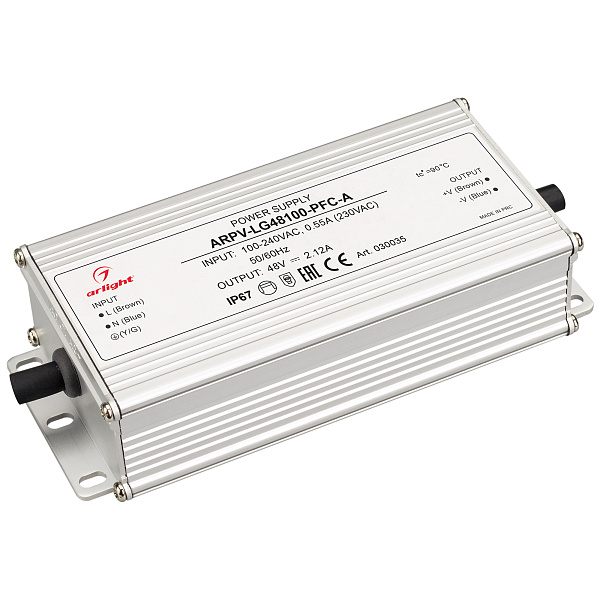 Блок питания ARPV-LG48100-PFC-A (48V, 2.12A, 100W) (Arlight, IP67 Металл, 5 лет) Lednikoff