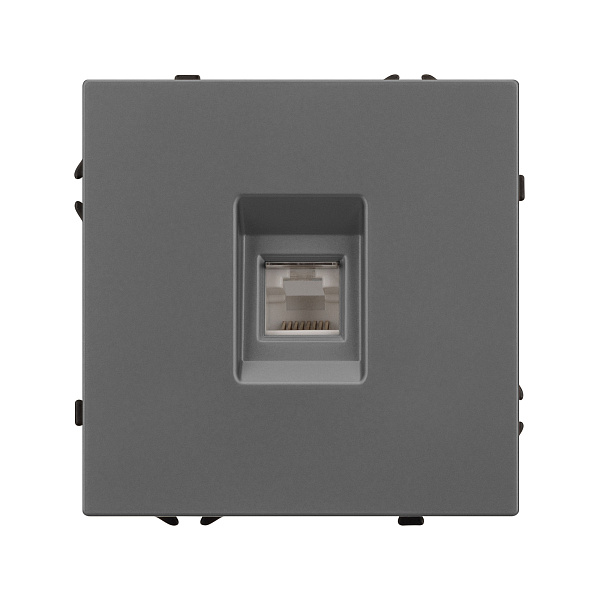 Механизм телефонной розетки SCT-NOBE-MTL1-SFPL-GR (RJ-11, 4C) (Arlight, Серый базальт) Lednikoff