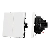 ARL NOBE Выключатель звонковый 2 кл софт-тач белый кварц SWT-MKR2-SFPL-WH (250V, 10A) (Arlight, -)