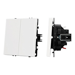ARL NOBE Выключатель звонковый 2 кл софт-тач белый кварц SWT-MKR2-SFPL-WH (250V, 10A) (Arlight, -)