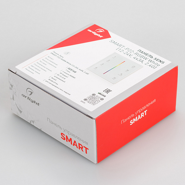 Панель Sens SMART-P22-RGBW White (12-24V, 4x3A, 2.4G) (Arlight, IP20 Пластик, 5 лет) Lednikoff
