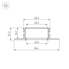 Профиль FANTOM-BENT-W49-SIDE-2000 ANOD (Arlight, Алюминий) Lednikoff