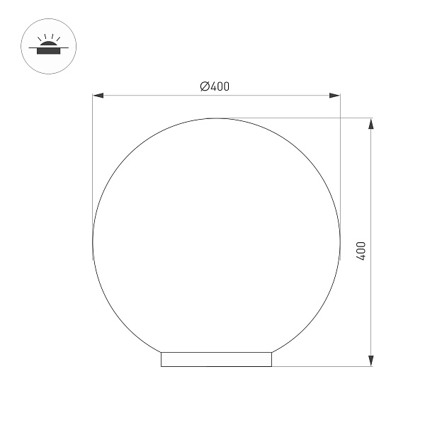 Светильник KT-GLOBE-R400-12W Warm3000 (DG, 275 deg, 24V) (Arlight, IP65 Металл, 3 года) Lednikoff