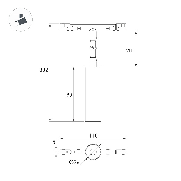 Светильник MAG-MICROCOSM-SPOT-FLEX-R26-5W Day4000 (BK, 24 deg, 24V) (Arlight, IP20 Металл, 5 лет)