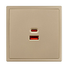 Механизм розетки с быстрой USB зарядкой SCT-NOBE-MUAC-SFPL-FC-GD (65W, QC3) (Arlight, Золотой песок) Lednikoff
