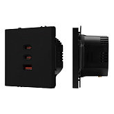 ARL NOBE USB Розетка тип А+С+С софт-тач черный оникс SCT-MUACC-SFPL-FC-BK (65W, QC3) (Arlight, -)