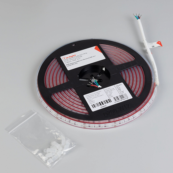 Светодиодная лента герметичная DOT-PFS-X120-12mm 24V RGB (14 W/m, IP68, 5m) (Arlight, 5 лет) Lednikoff
