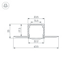 Профиль FANTOM-W20-H20-2000 ANOD (Arlight, Алюминий) Lednikoff