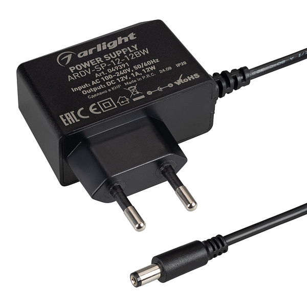 Блок питания ARDV-SP-12-12BW (12V, 1A, 12W) (Arlight, Адаптер, 5 лет) Lednikoff
