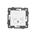 Механизм компьютерной розетки двойной SCT-MPC2-PL-WH-V (RJ-45, CAT6) (Arlight, -) Lednikoff
