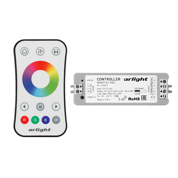 Контроллер SMART-RGB-SET-RING (12-24V, 3x3A, ПДУ 2.4G) (Arlight, IP20 Пластик, 5 лет) Lednikoff