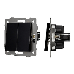Механизм выключателя двухклавишный проходной SWT-MKP2-PL-BK-V (250V, 10A) (Arlight, -)