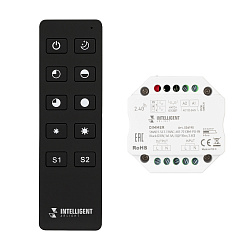 INTELLIGENT ARLIGHT Диммер SMART-SET-TRIAC-601-72-DIM-PD-IN Black (230V, 1x1.5A, ПДУ 10кн, 2.4G) (IARL, IP20 Пластик, 5 лет)