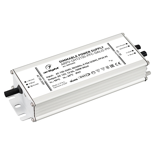 Блок питания ARPV-UH12150-PFC-DALI2-PH (12V, 12.5A, 150W) (Arlight, IP67 Металл, 7 лет) Lednikoff