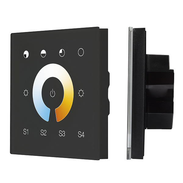 INTELLIGENT ARLIGHT Сенсорная панель DALI-901-11-1G-4SC-MIX-DT8-IN Black (BUS/230V) (IARL, IP20 Пластик, 3 года) Lednikoff