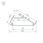 Профиль KLUS-P45.30-2000 ANOD (Arlight, Алюминий) Lednikoff